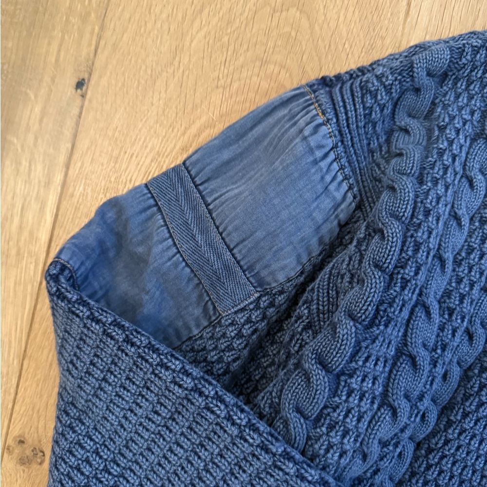 We The Free Blue Cable Knit Cropped Cardigan - Picture 8 of 8